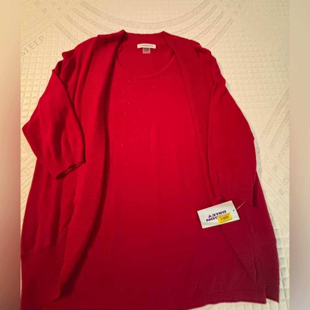 Allison Daley shirt connected to sweater